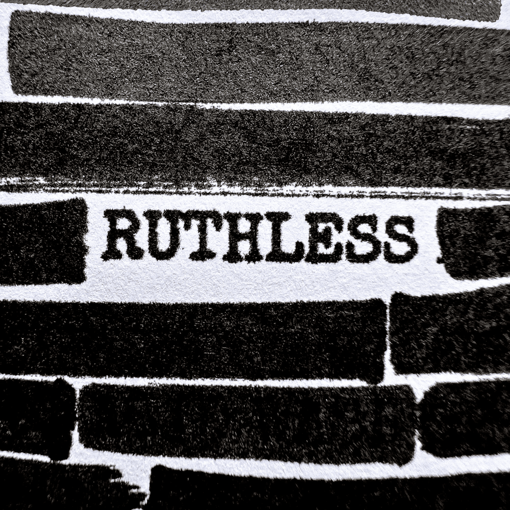 Album cover art for "RUTHLESS" by Deathpact