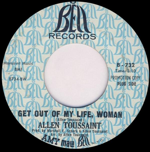 Album cover art for "Get Out Of My Life, Woman" by Allen Toussaint