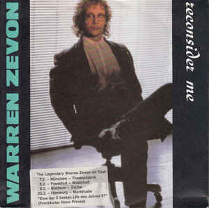 Album cover art for "Reconsider Me" by Warren Zevon