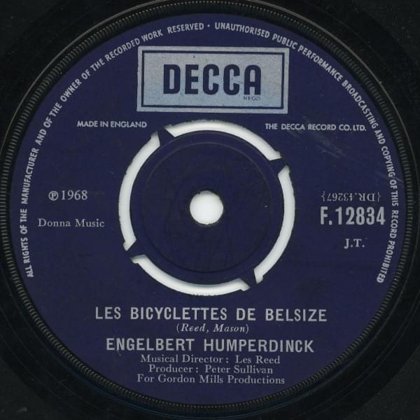 Album cover art for "Les Bicyclettes de Belsize" by Engelbert Humperdinck