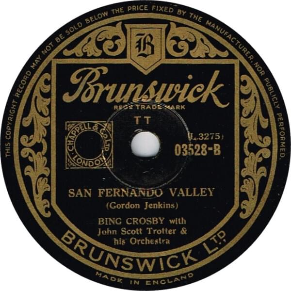 Album cover art for "San Fernando Valley" by Bing Crosby