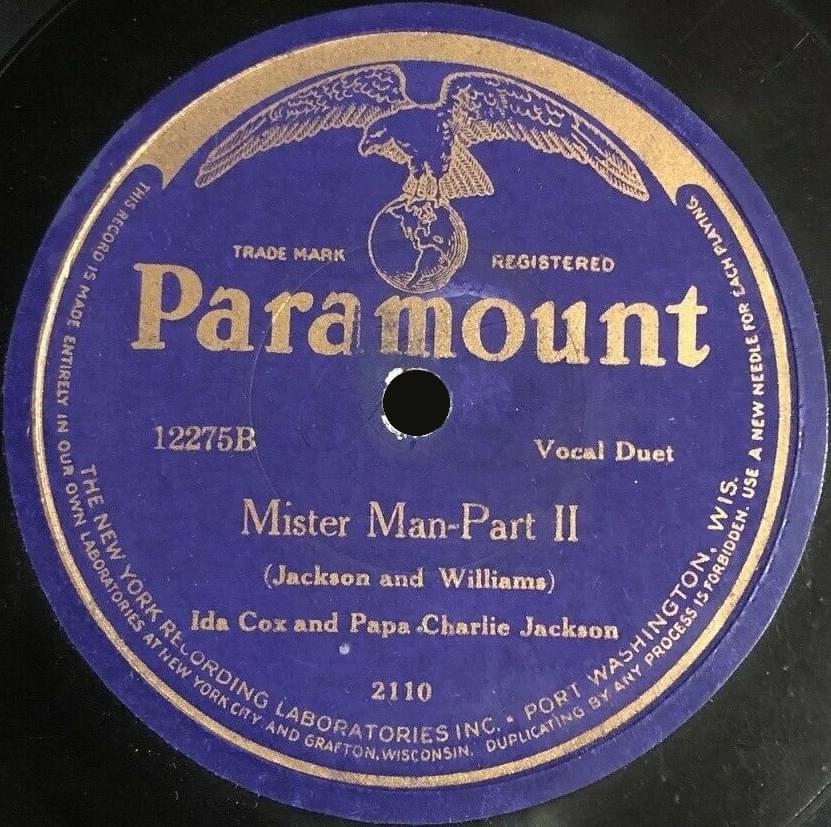 Album cover art for "Mister Man - Part II" by Ida Cox and Papa Charlie Jackson