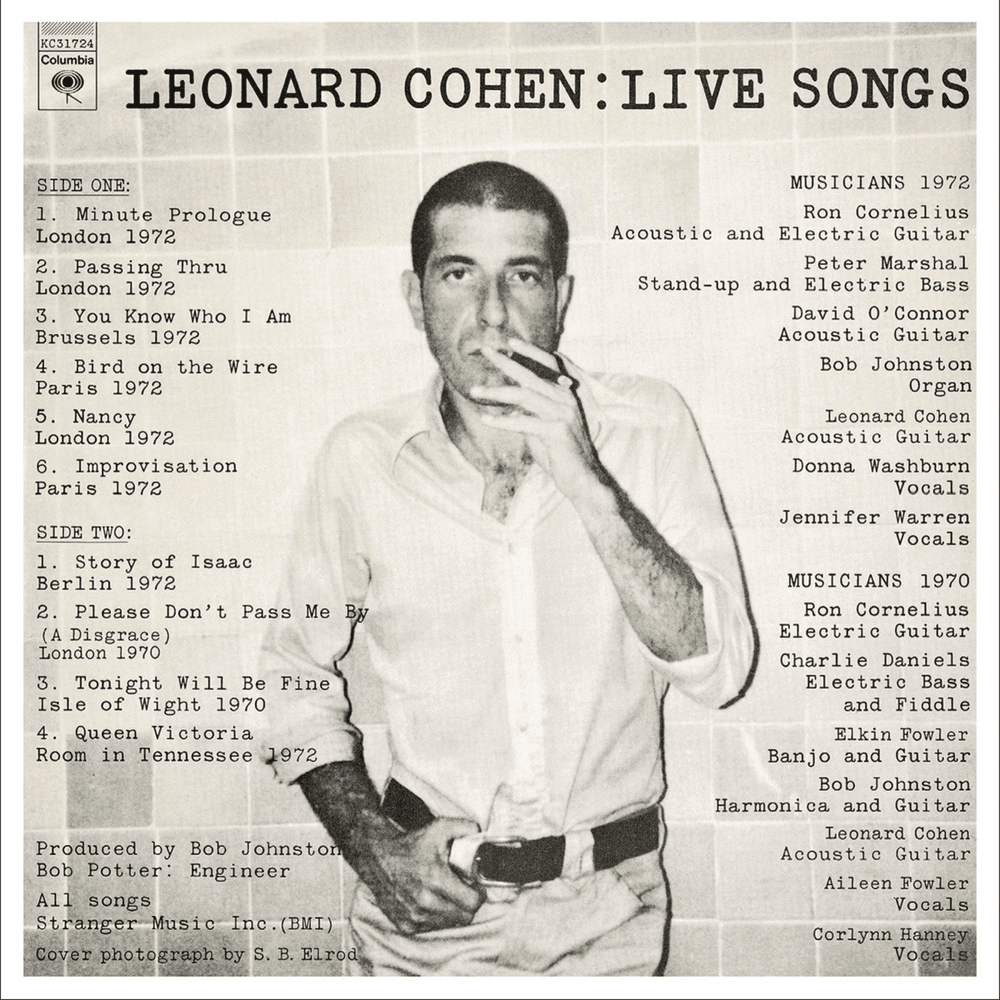 Album cover art for "Tonight Will Be Fine (Live at the Isle of Wight)" by Leonard Cohen