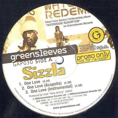 Album cover art for "One Love" by Sizzla
