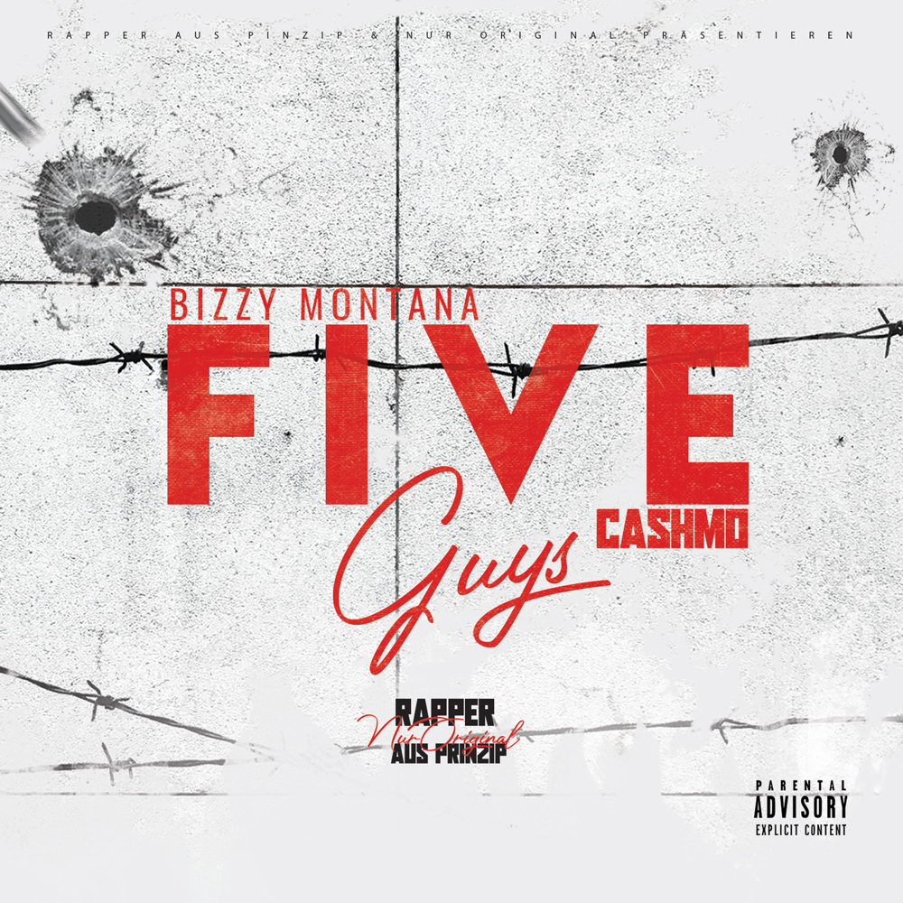 Album cover art for "Five Guys" by Bizzy Montana & Cashmo