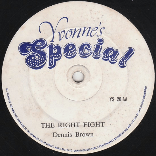 Album cover art for "The Right Fight" by Dennis Brown