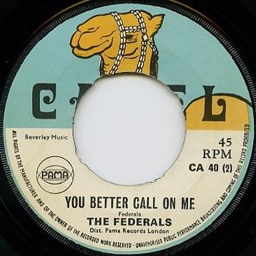 Album cover art for "You Better Call On Me (Shocking Love)" by The Federals