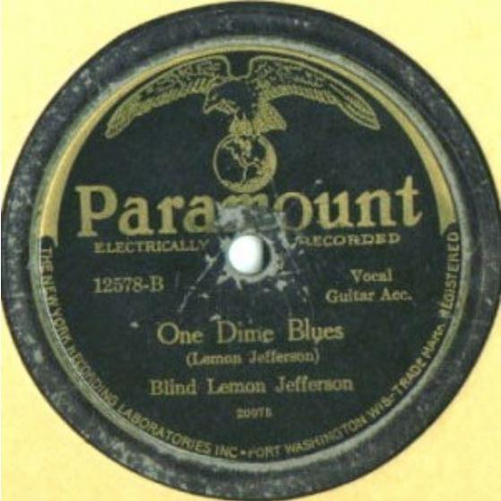 Album cover art for "One Dime Blues" by Blind Lemon Jefferson