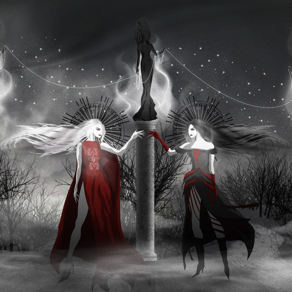Album cover art for "Don’t Tell Me" by Black Spikes & Indrė Launikonytė