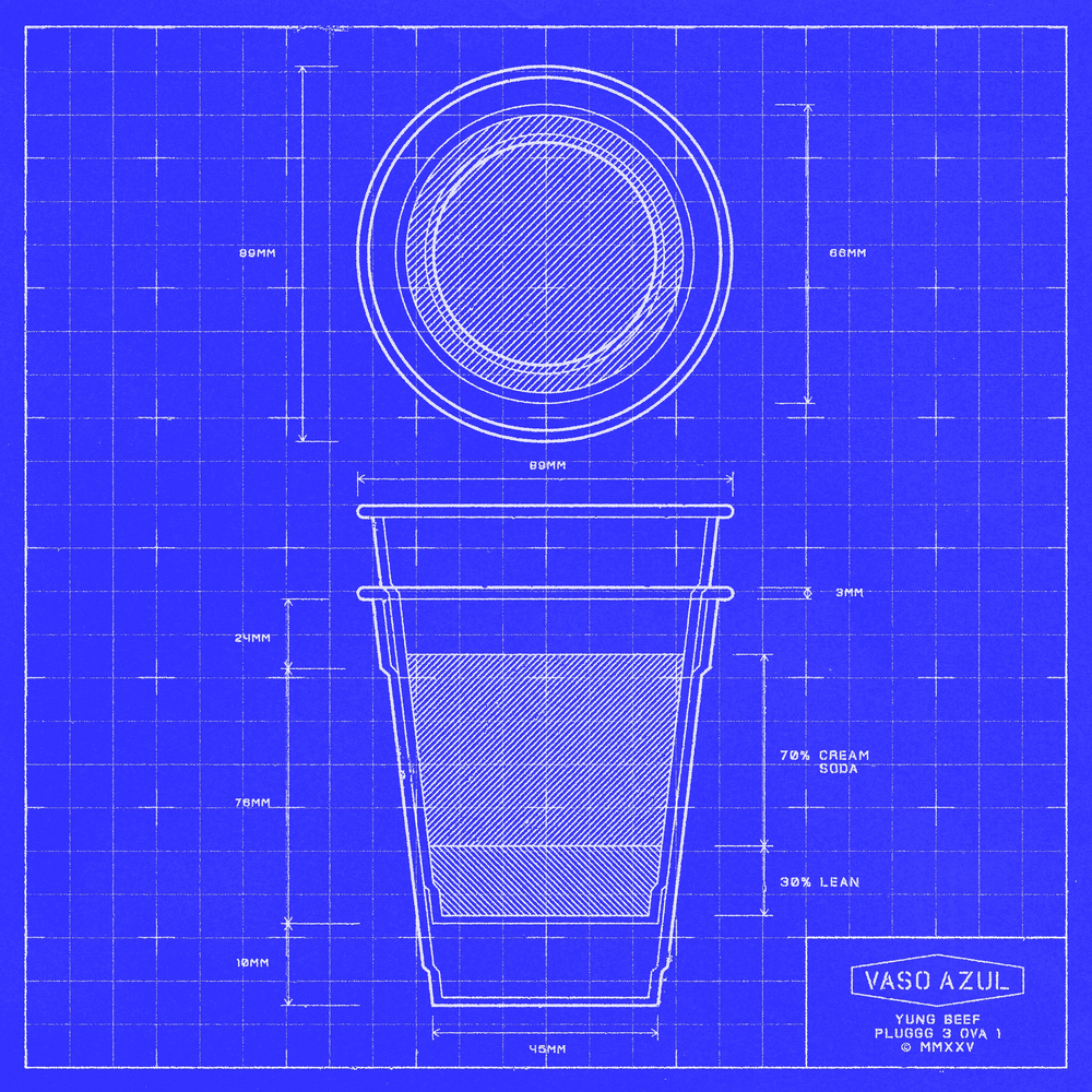 Album cover art for "VASO AZUL" by Yung Beef