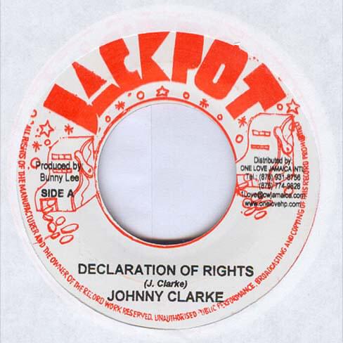 Album cover art for "Declaration Of Rights" by Johnny Clarke