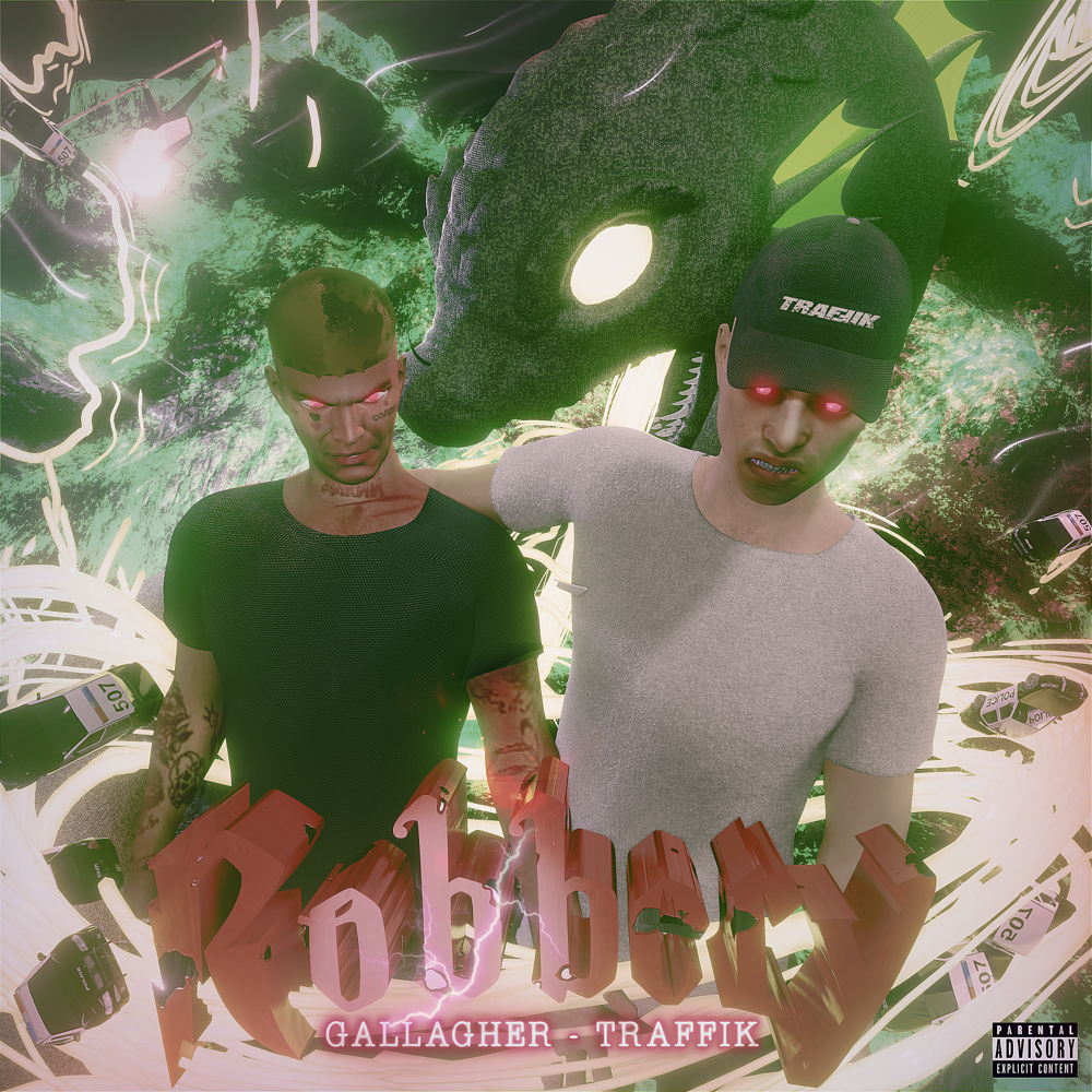 Album cover art for "Robbery" by Gallagher & Traffik