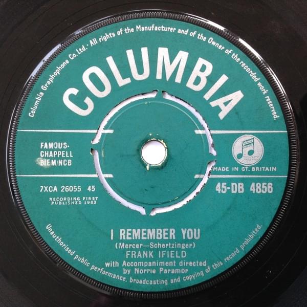 I Remember You by Frank Ifield