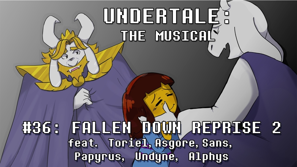 Album cover art for "Fallen Down (2nd Reprise)" by Man on the Internet & Undertale the Musical Chorus & Daniel Wagner & Brenna H. & Mippa & Darby Cupit & Steel (Artist) & Lindsay Bolin