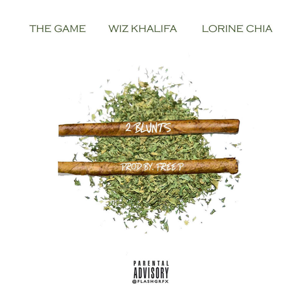 Album cover art for "Two Blunts" by The Game & Wiz Khalifa & Lorine Chia