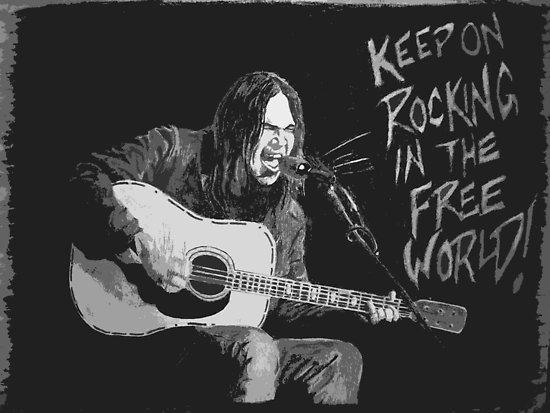 Album cover art for "Rockin’ in the Free World (Live Acoustic)" by Neil Young