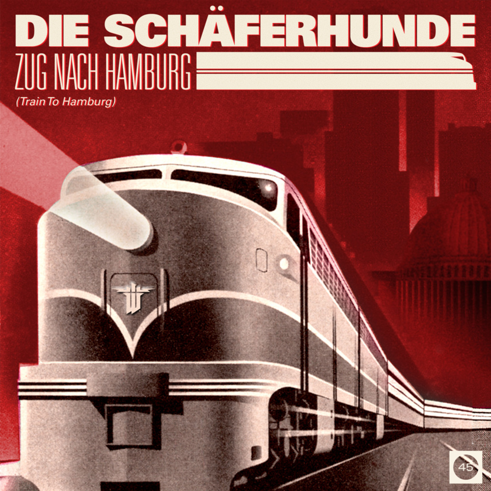 Album cover art for "Zug nach Hamburg" by Die Schäferhunde