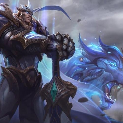 Album cover art for "God-King Garen" by League of Legends
