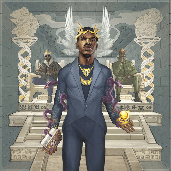 Album cover art for "antidote" by KAMAUU & Kojey Radical & SIIMBIIE LIIVES LONG