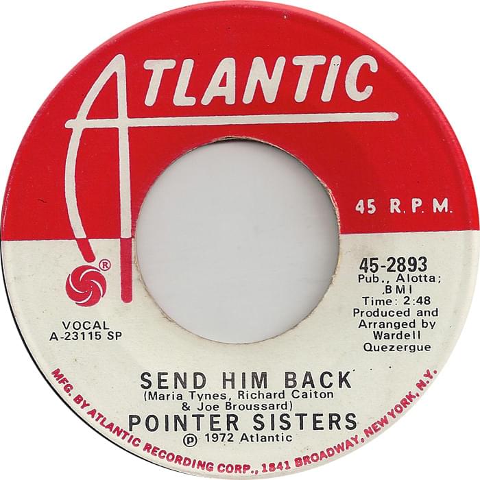 Album cover art for "Send Him Back" by The Pointer Sisters