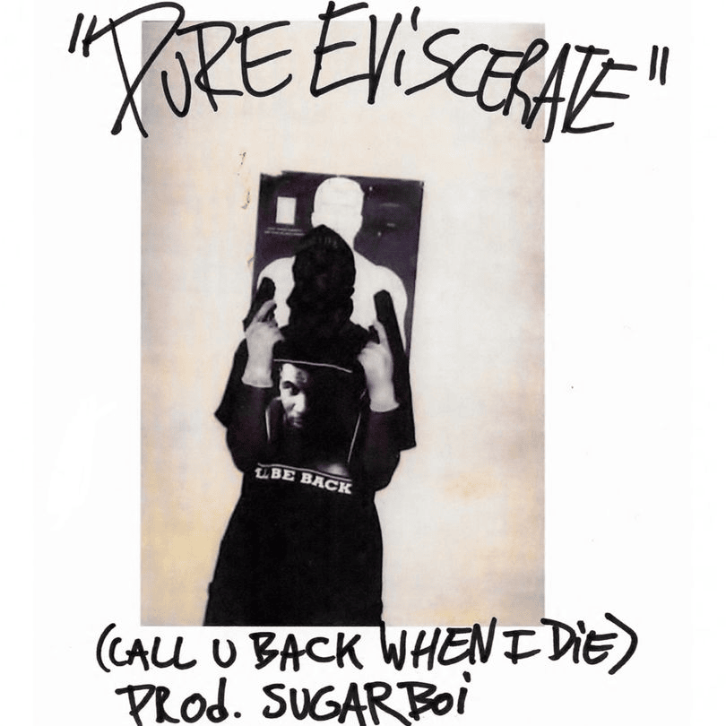 Album cover art for "pure eviscerate (call u back when i die)" by Tricky Youth