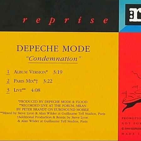 Album cover art for "Condemnation" by Depeche Mode