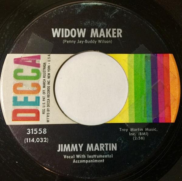 Album cover art for "Widow Maker (single version)" by Jimmy Martin