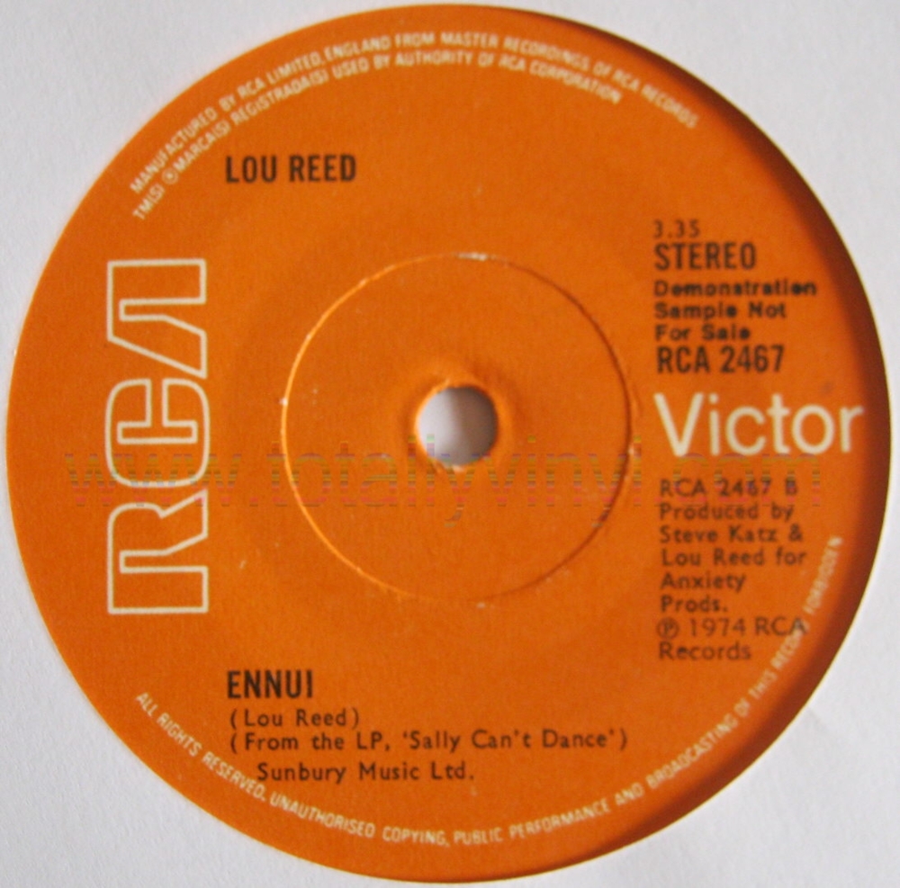 Album cover art for "Ennui" by Lou Reed