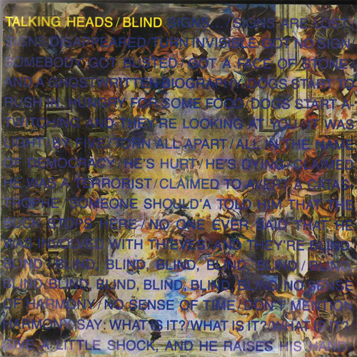 Album cover art for "Blind" by Talking Heads