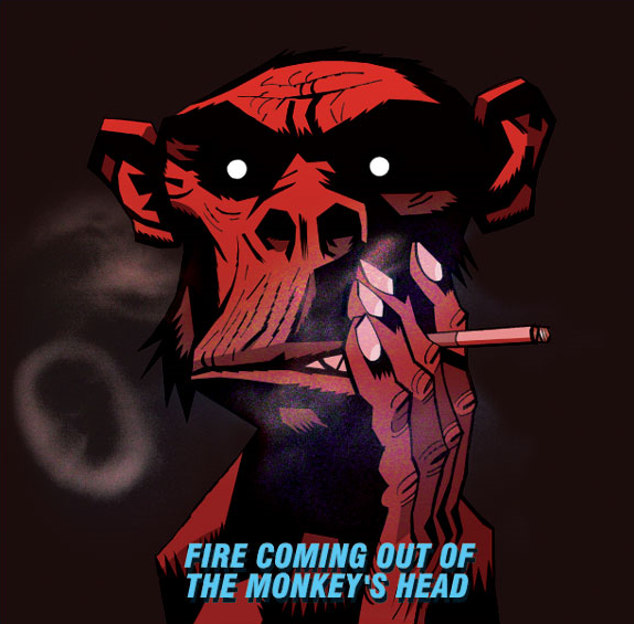 Album cover art for "Fire Coming Out of the Monkey’s Head" by Gorillaz