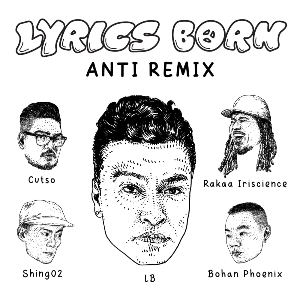 Album cover art for "Anti (Remix)" by Lyrics Born & Cutso & Shing02 & Bohan Phoenix & Rakaa Iriscience