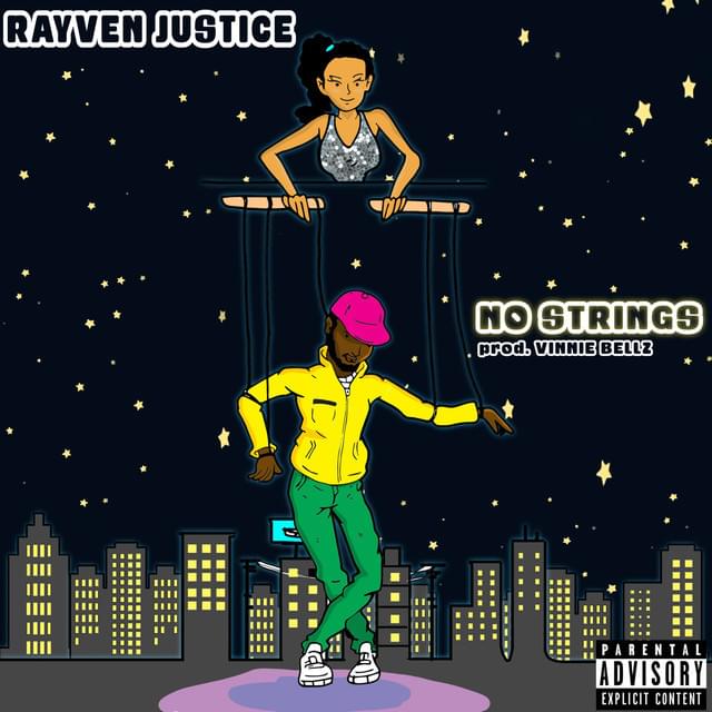 Album cover art for "No Strings" by Rayven Justice