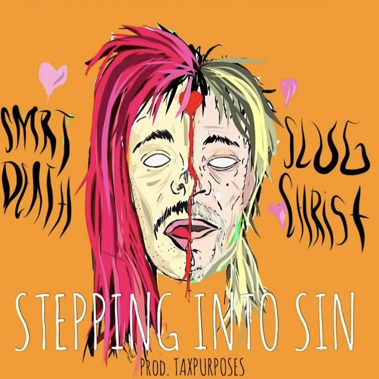 Album cover art for "Stepping Into Sin" by ​​Smrtdeath & Slug † Christ