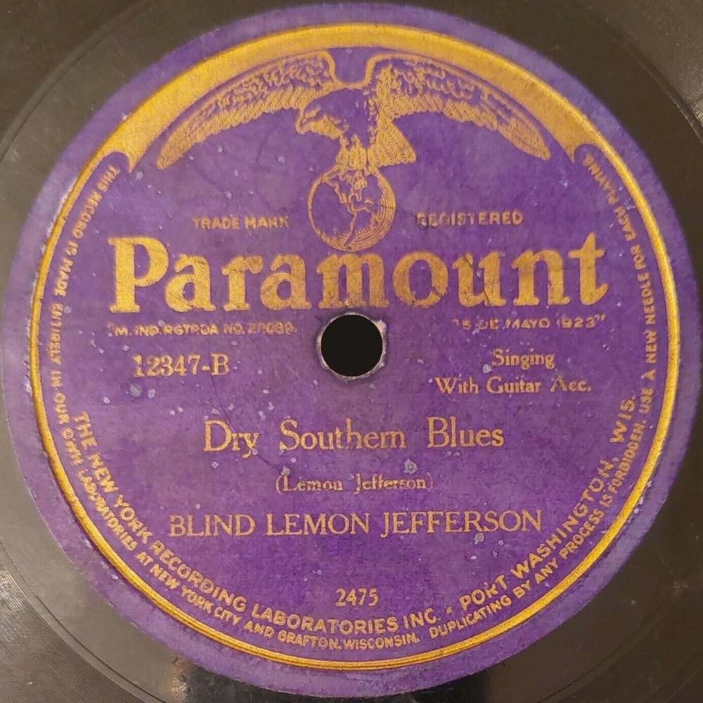 Album cover art for "Dry Southern Blues" by Blind Lemon Jefferson