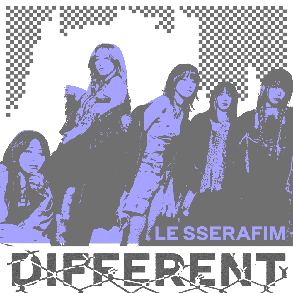 Album cover art for "DIFFERENT" by LE SSERAFIM