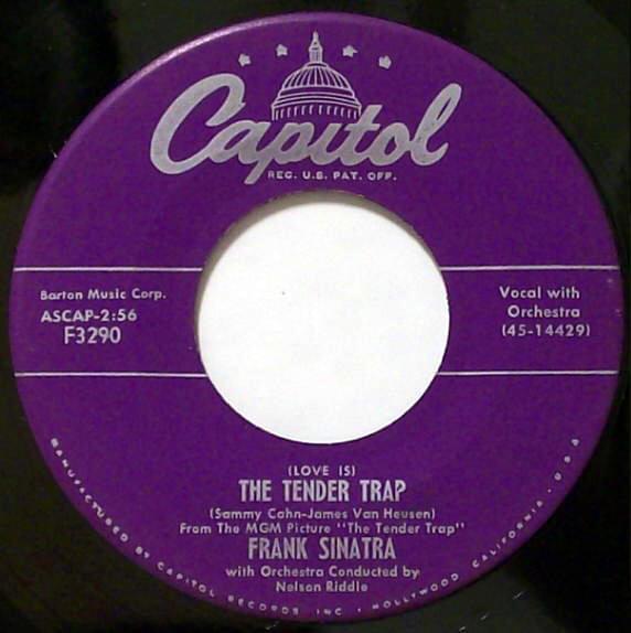 Album cover art for "(Love Is) The Tender Trap" by Frank Sinatra