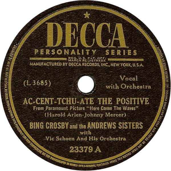 Album cover art for "Ac-Cent-Tchu-Ate the Positive" by Bing Crosby