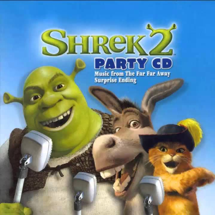Album cover art for "Disco Inferno" by Donkey (Shrek)
