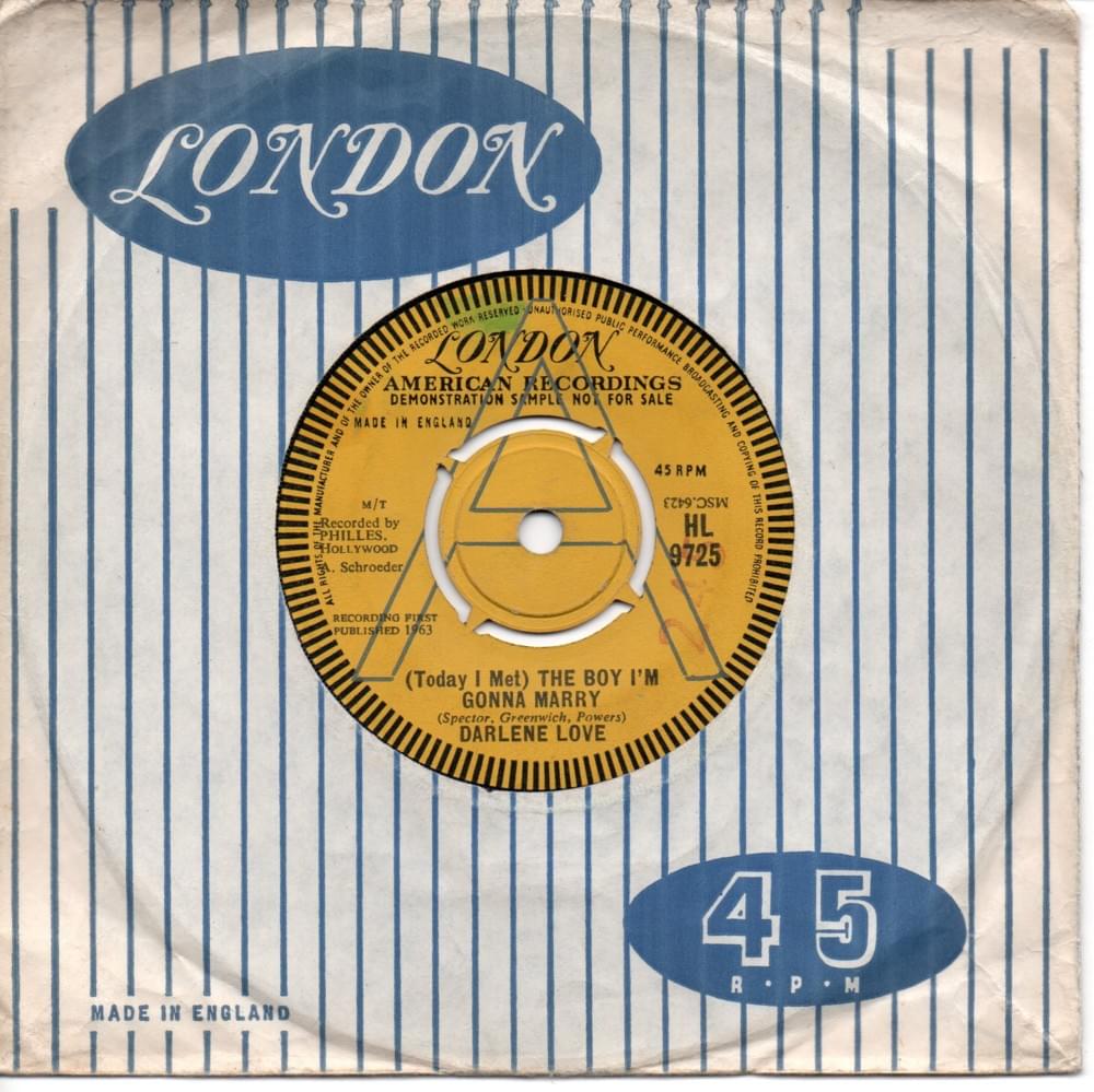 (Today I Met) The Boy I’m Gonna Marry by Darlene Love