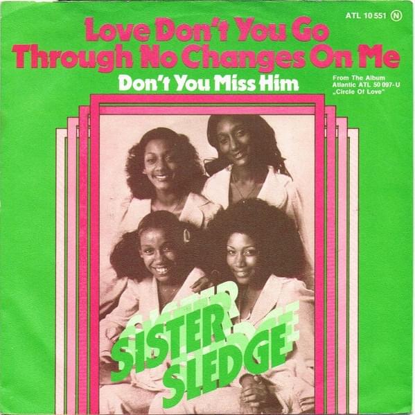 Album cover art for "Love Don’t You Go Through No Changes On Me" by Sister Sledge
