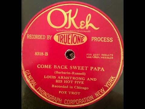 Album cover art for "Come Back, Sweet Papa" by Louis Armstrong