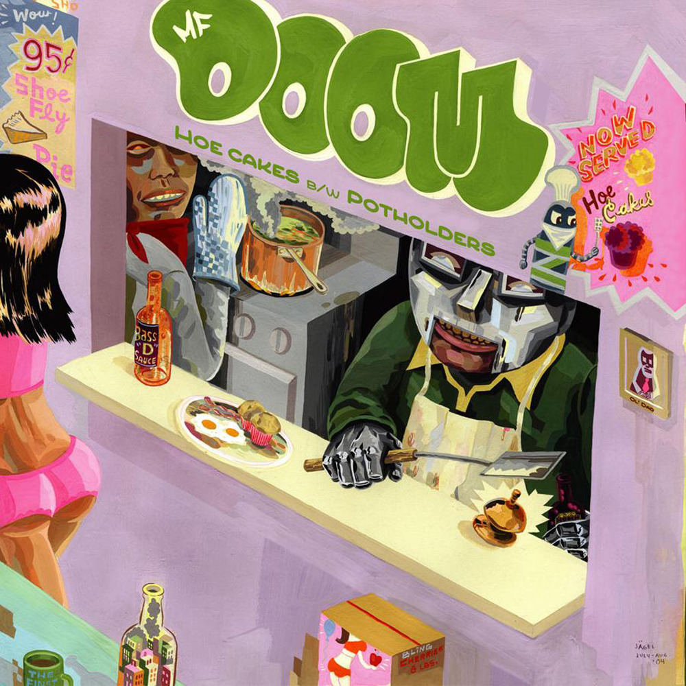 Album cover art for "Hoe Cakes" by MF DOOM