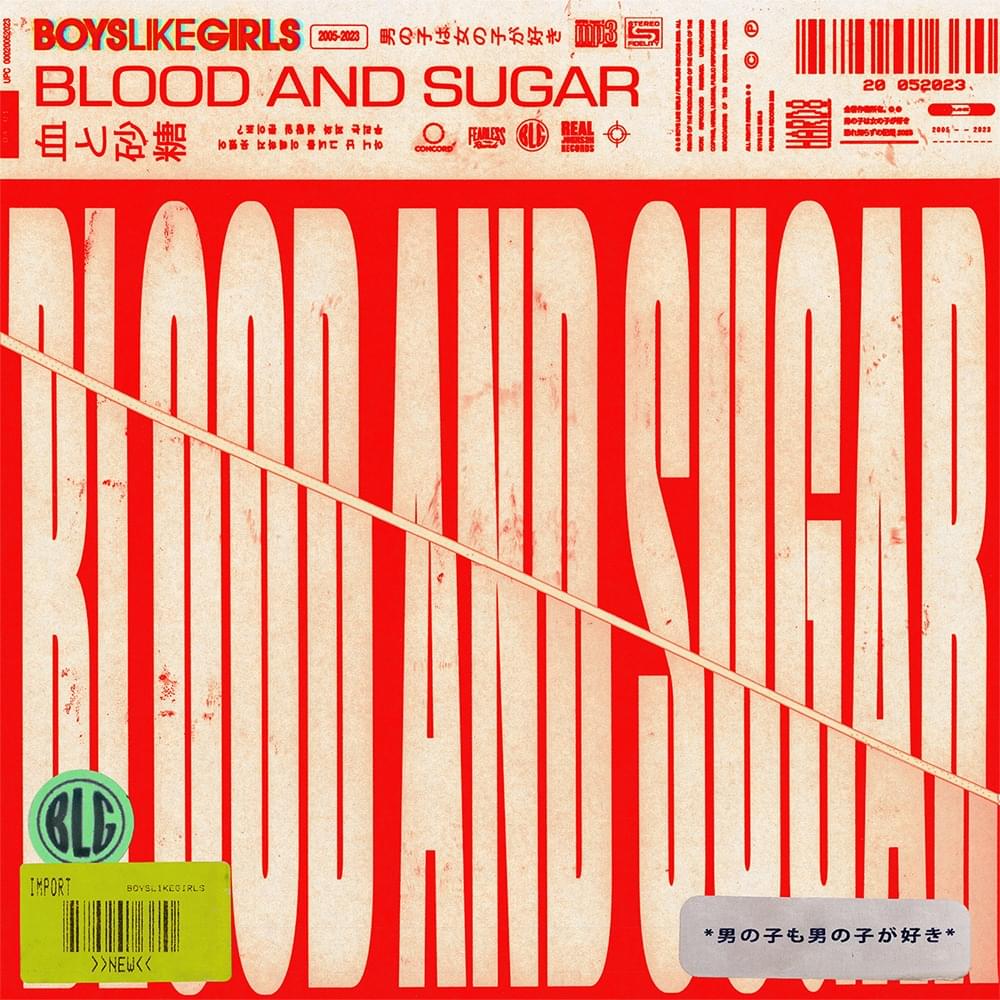 Album cover art for "BLOOD AND SUGAR" by BOYS LIKE GIRLS