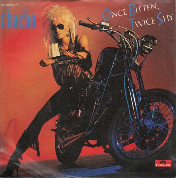 Album cover art for "Once Bitten, Twice Shy" by Lori Chacko