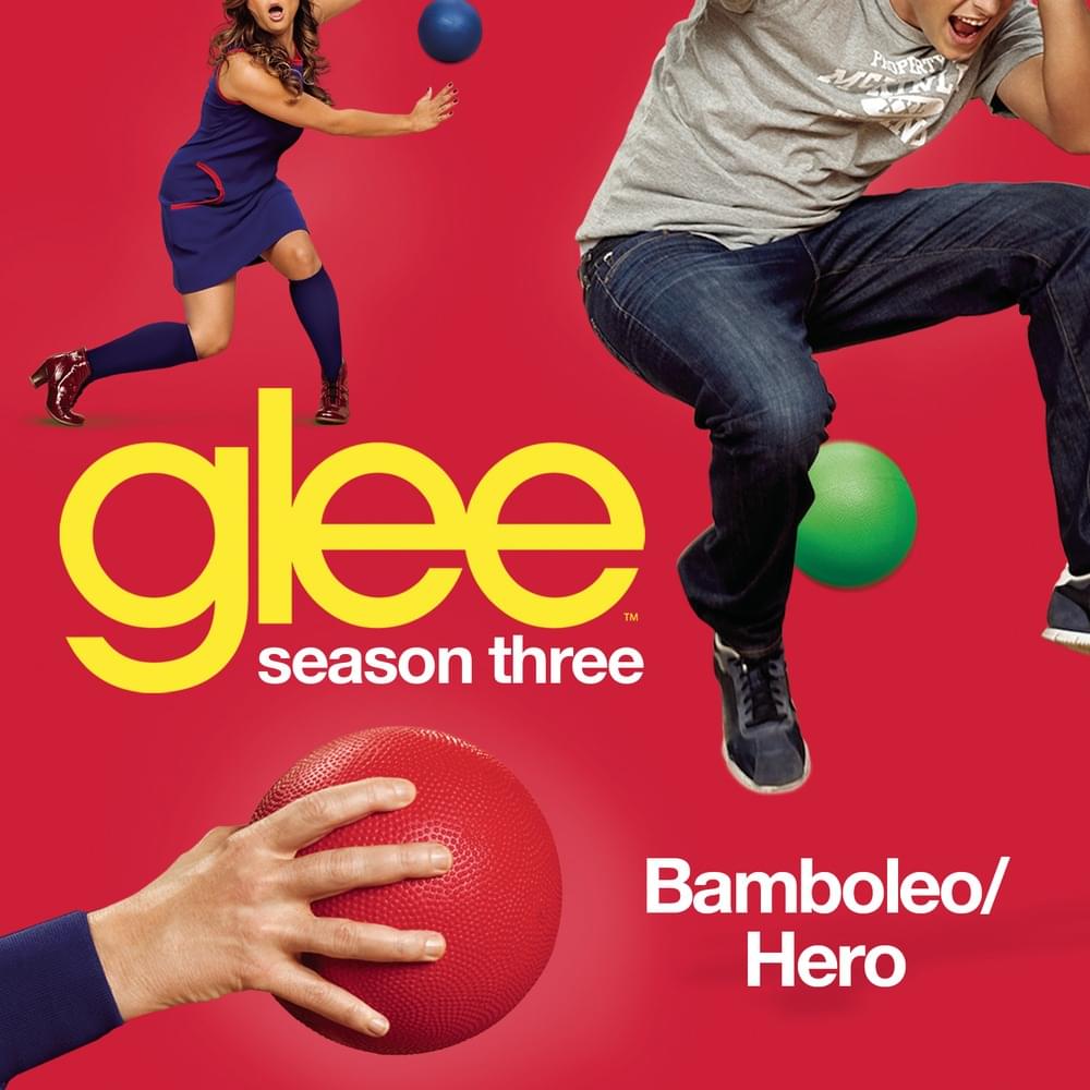 Album cover art for "Bamboleo / Hero" by Glee Cast
