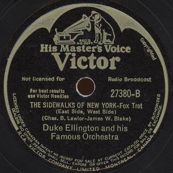 Album cover art for "The Sidewalks of New York" by Duke Ellington