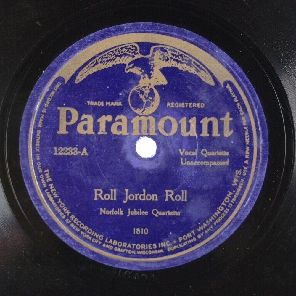 Album cover art for "Roll Jordon Roll" by Norfolk Jazz & Jubilee Quartette