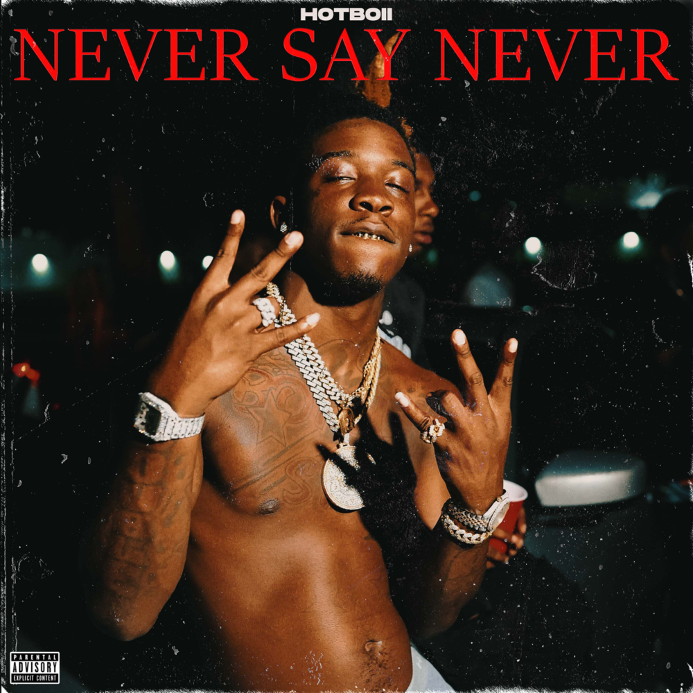 Album cover art for "Never Say Never" by Hotboii