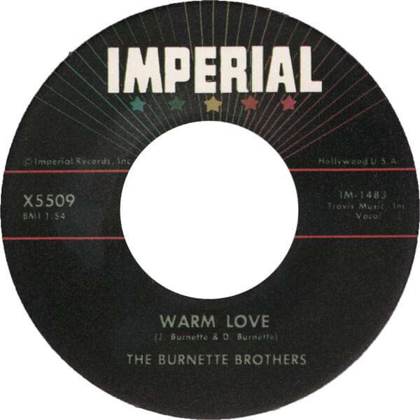Album cover art for "Warm Love" by Johnny & Dorsey Burnette