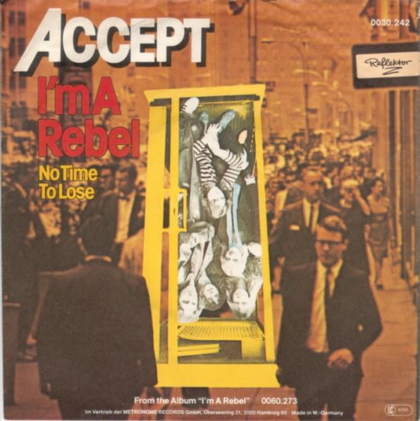 Album cover art for "I’m a Rebel" by Accept